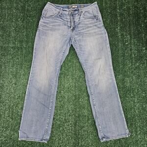 BKE Jake Straight Leg Jeans Mens 34R Medium Wash Blue Denim Contrast Stitch